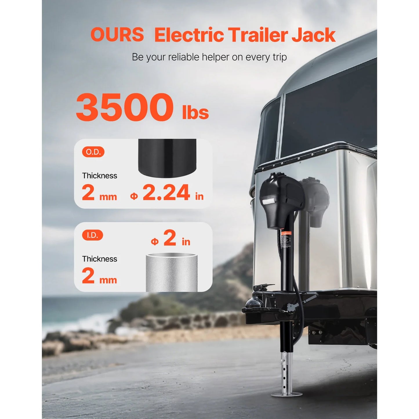 SucceBuy 5000 Lb Electric Trailer Jack for Campers 12V Tongue