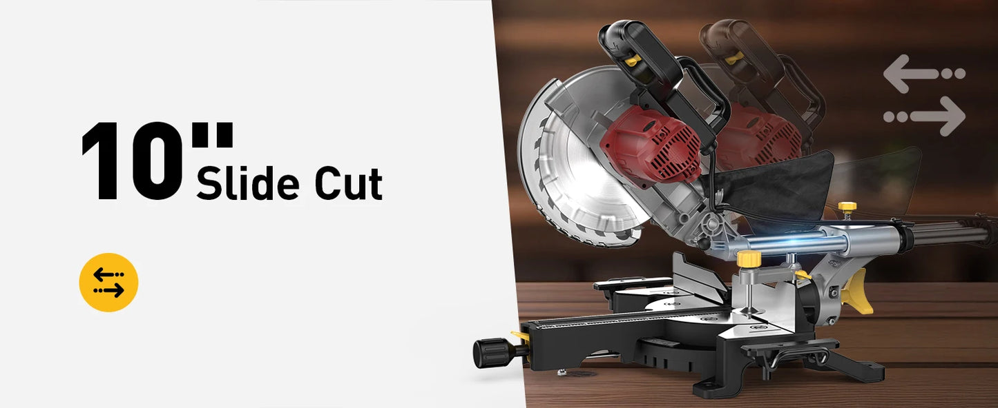 Marvtool Electric Sliding Compound Miter Saw 15 Amp Heavy Duty