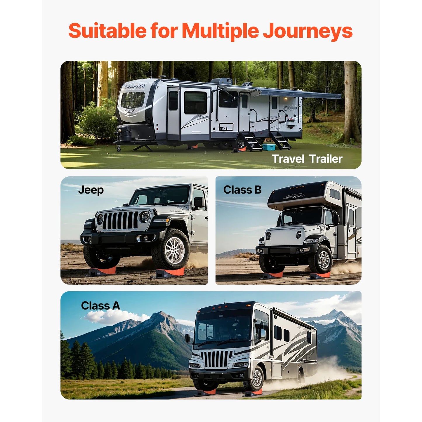 SucceBuy Camper Levelers 2 Pcs Kit With Anti Slip Mat