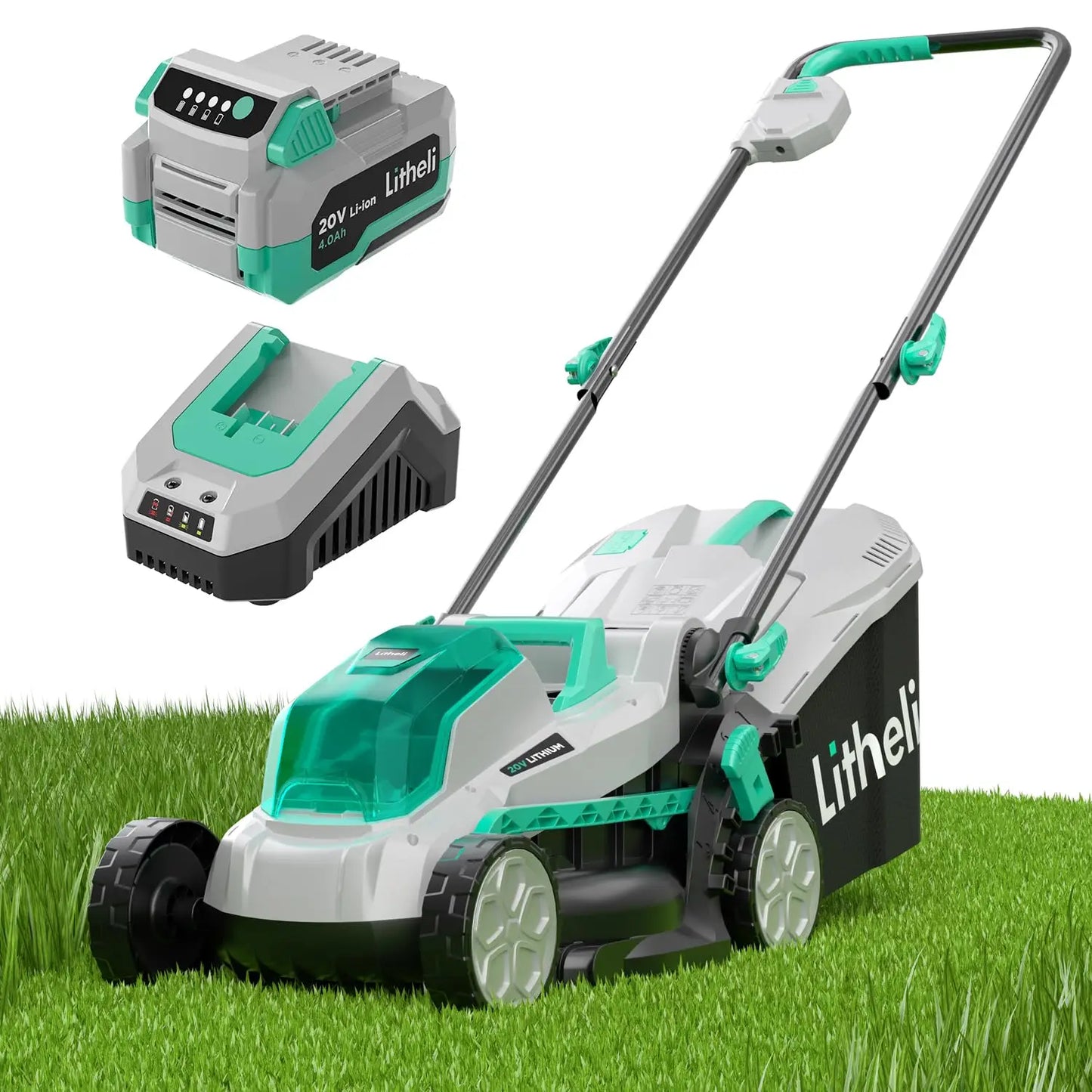Cordless Lawn Mower 20V Brushless 5-Position Cutting Heights
