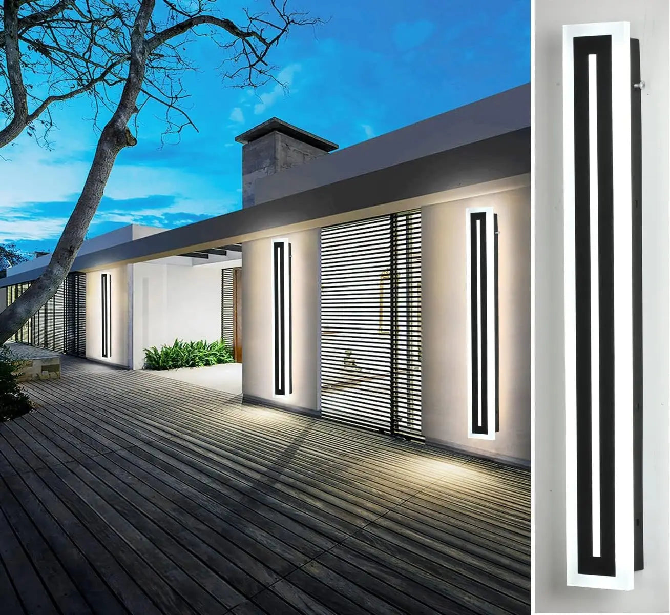 Outdoor Long Strip Modern LED Wall Lighting Fixture Sconce
