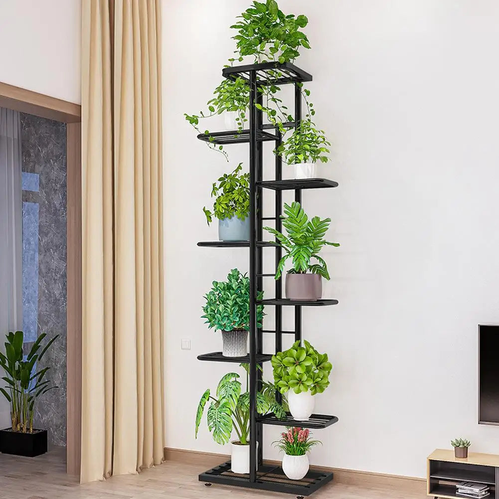 TWISTER.CK 8-Tier Garden Plant Stand Metal Tiered Shelf For Potted Plants
