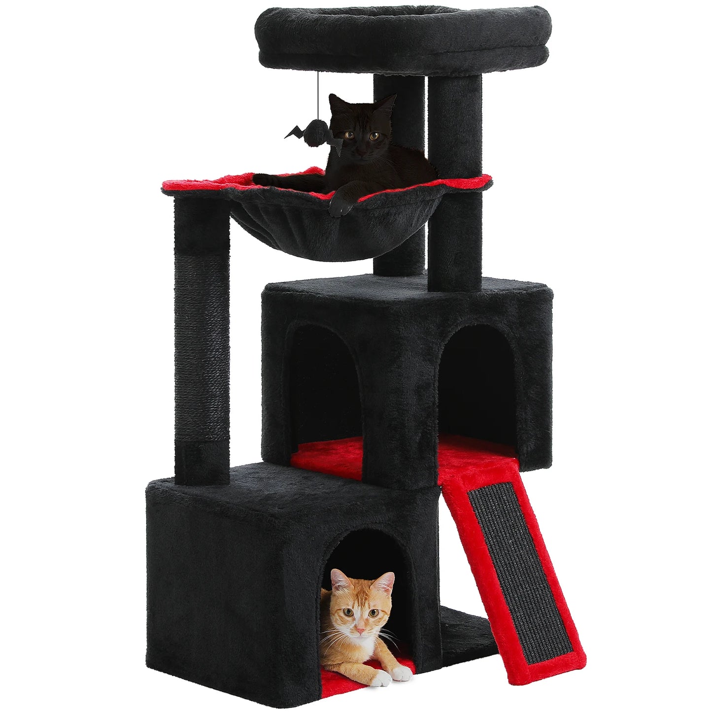 PEQULTI Cat Tree With Natural Sisal Scratching Post And Condo