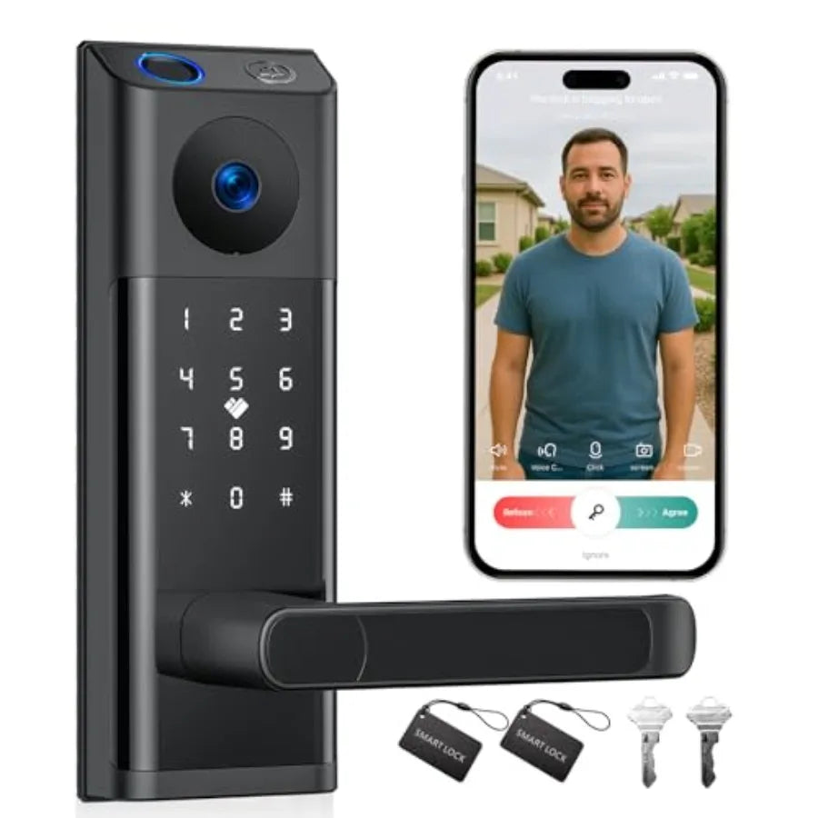 SHXI WiFi Video Smart Lock With Camera And Doorbell
