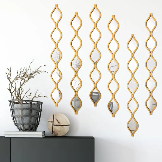 6-Piece Acrylic Teardrop Mirror Wall Decor Boho Vintage