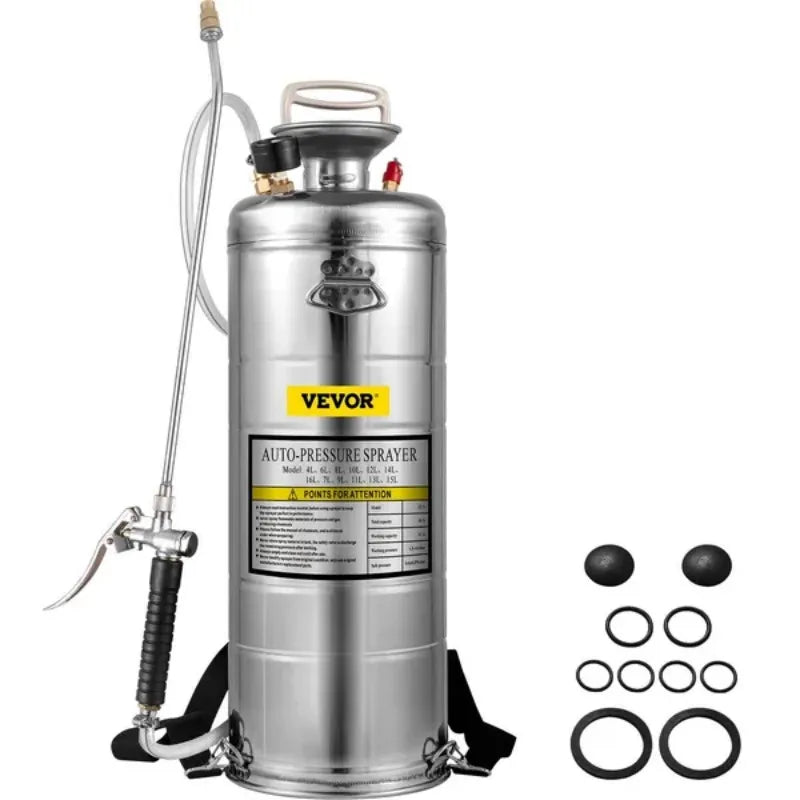 VEVOR Stainless Steel Sprayer Hand Pump With Gauge And Wand
