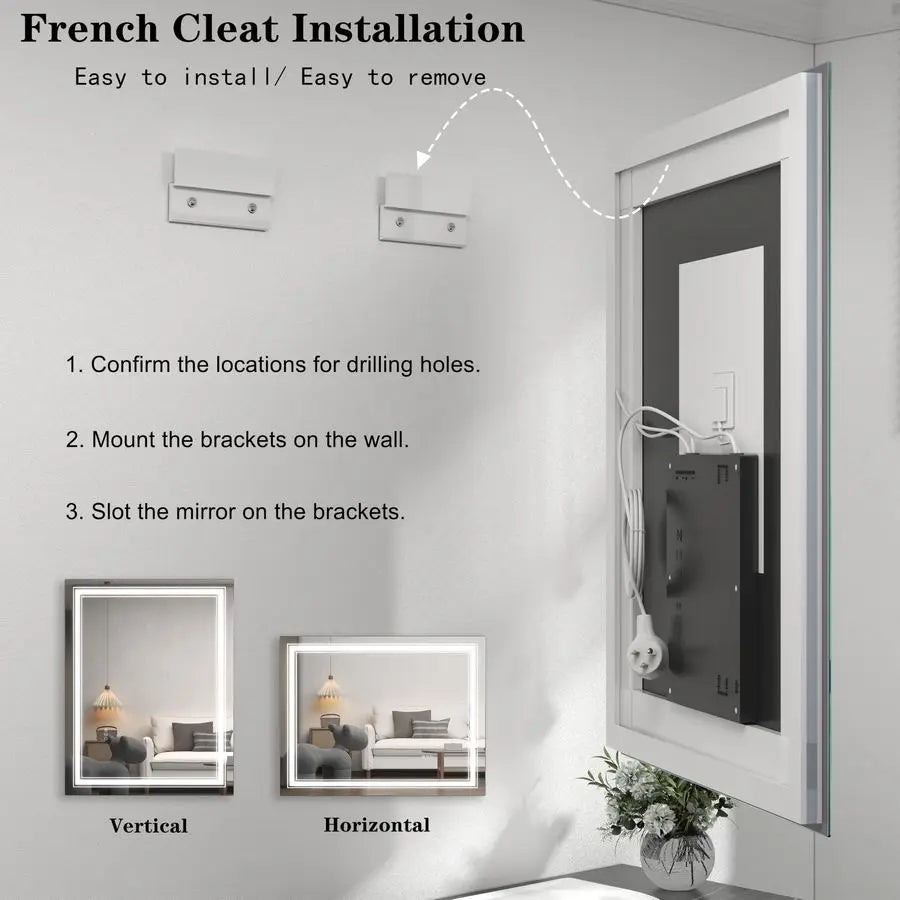 LED Bathroom Vanity Mirror With Dual Backlit Front Lit Illumination