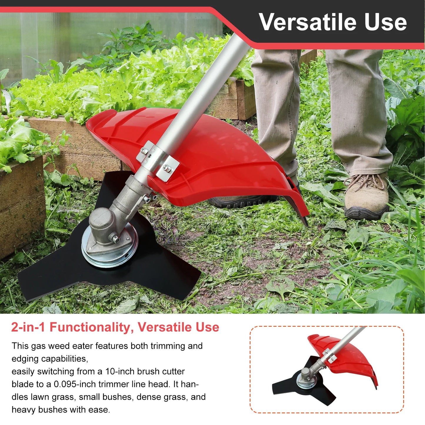 Gas 4 Stroke Weed Eater 31cc Straight Shaft Trimmer