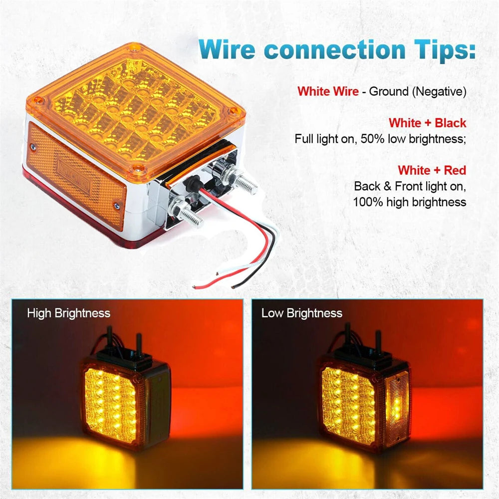 Dual Face 39 LED Turn Signal Lights for Truck Trailers