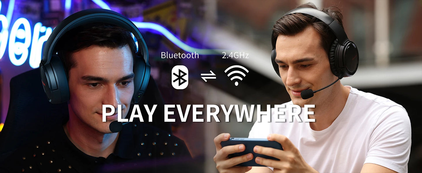 BINNUNE 2.4G Wireless Gaming Headset PS5 PS4 PC NS
