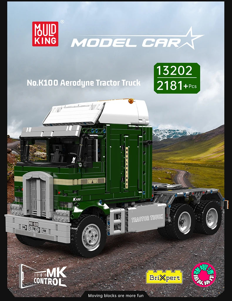 Mould King 13202 RC Motorized K100 Tractor Truck Building Set