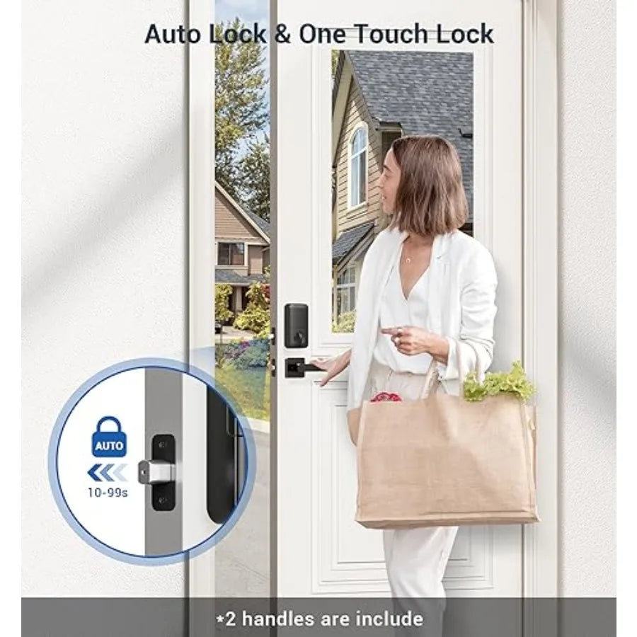 SHXI Fingerprint Door Lock Set Keyless Entry With Lever Handle