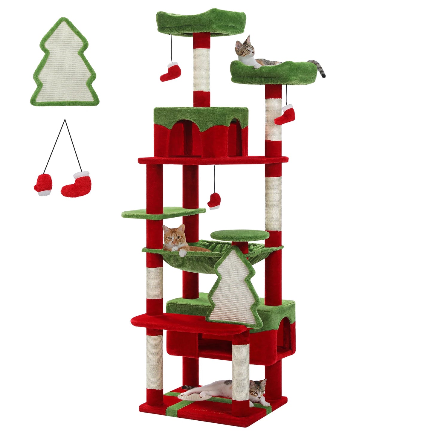 PAWZ Road Cat Tree Tower With Sisal Scratching Posts Hammock