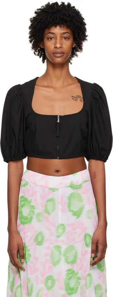 Ganni Drapey Blouse Pullover Top for Everyday Wear