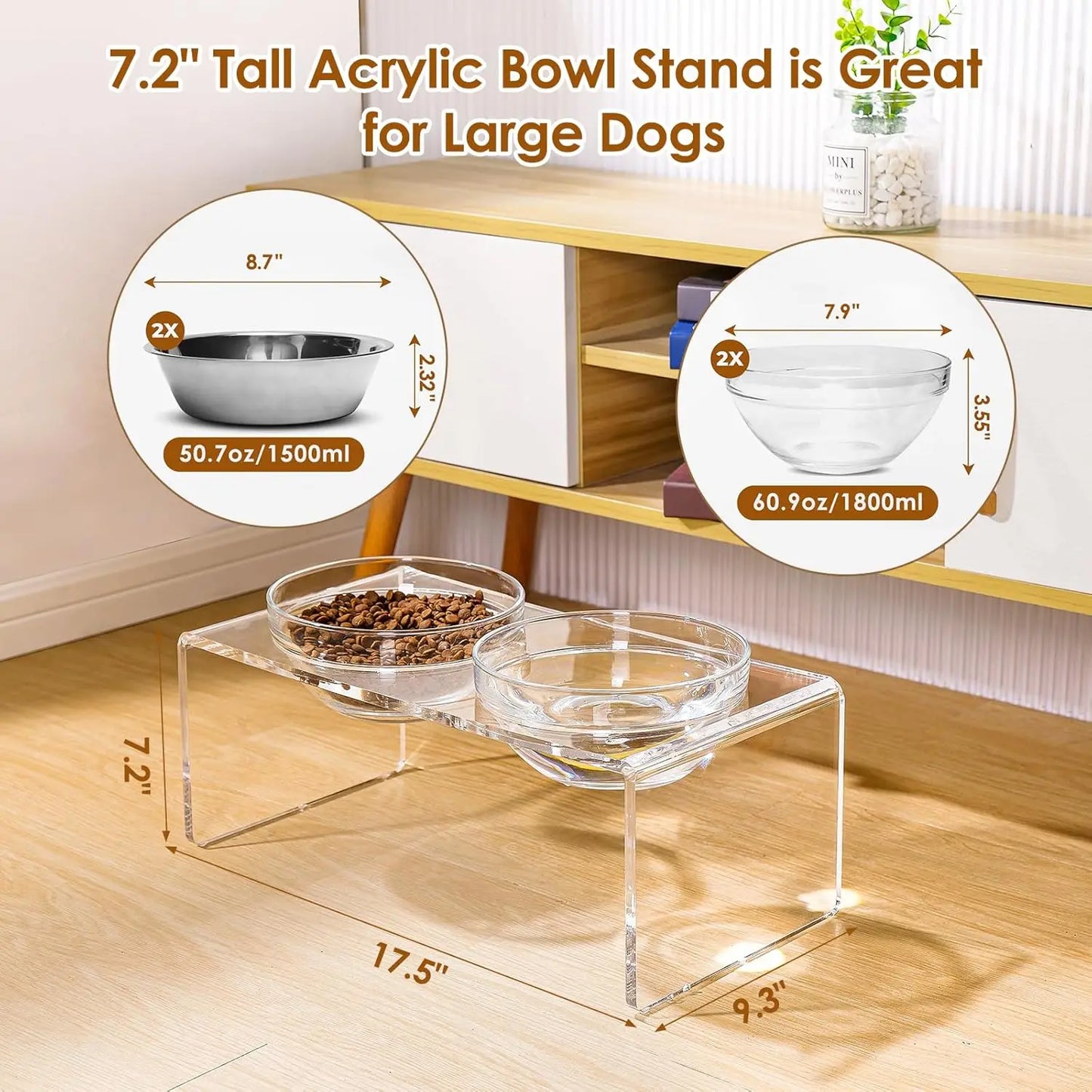 Elevated Pet Feeder With Removable Bowls For Large Dogs