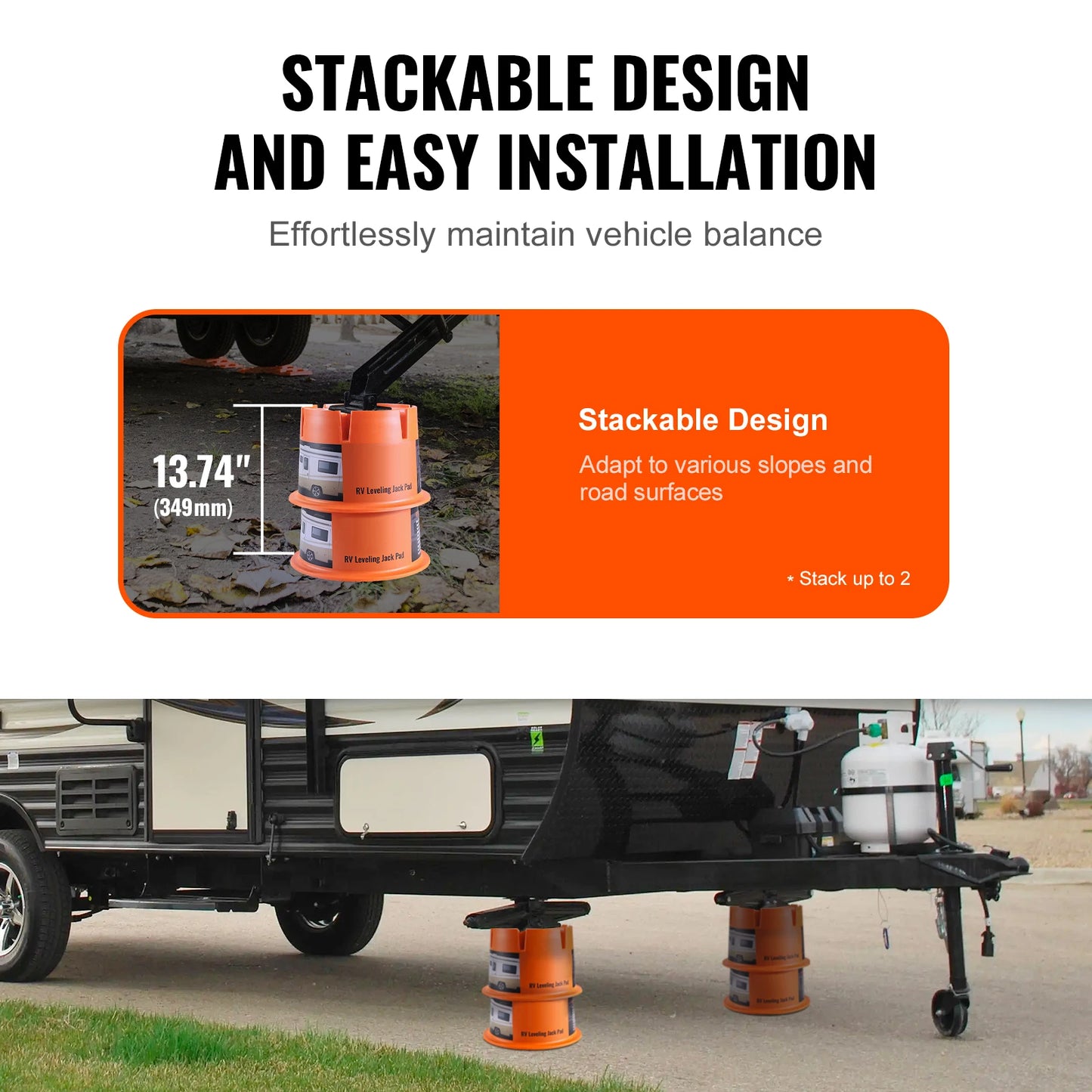 SucceBuy RV Leveling Block 2000 Lbs Capacity 2-Pack