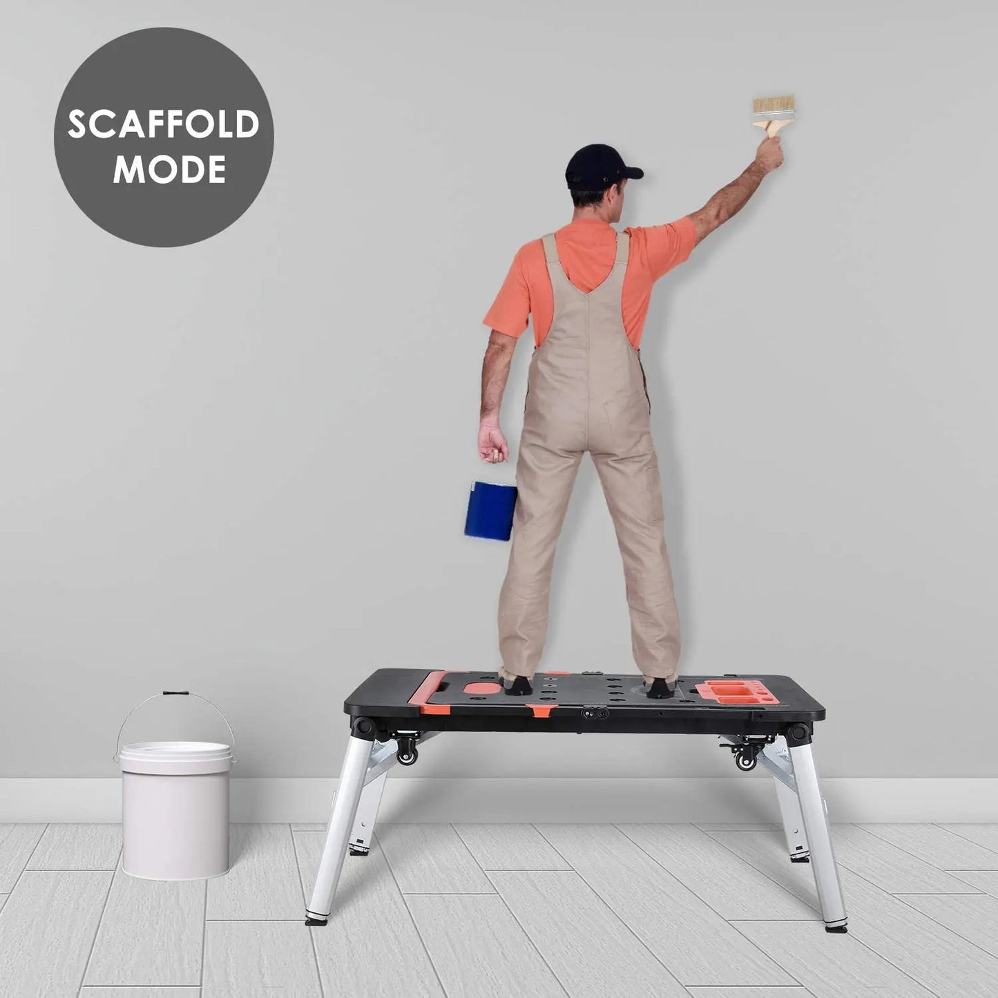 NONEDIY Multifunctional 7-in-1 Portable Folding Work Table Sawhorse 440lbs