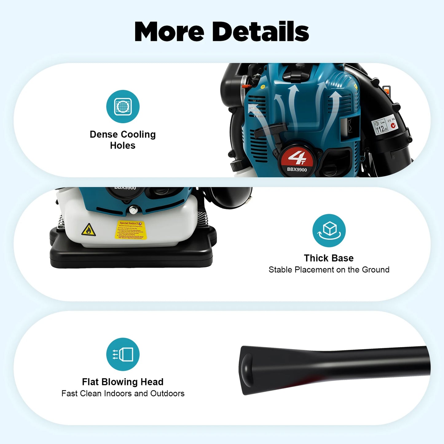 Bymaocar Backpack Leaf Blower 75.6cc 4-Stroke Gas Engine for Yard Debris