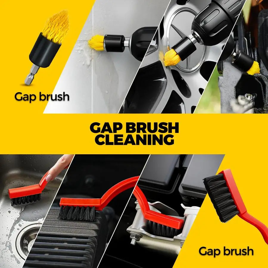 22 Pack Drill Brush Attachments Kit with Scrub Pads Sponge Buffing Pads Power Scrubber Car Polishing Pad Wax Applicator