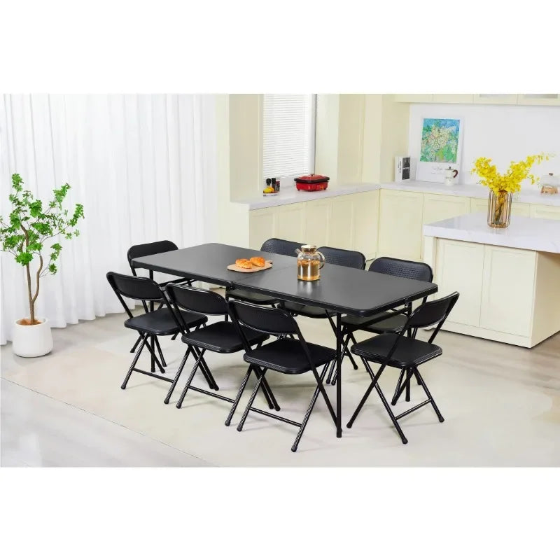 Mainstays Bi Fold Plastic Folding Table Portable For Parties Picnics