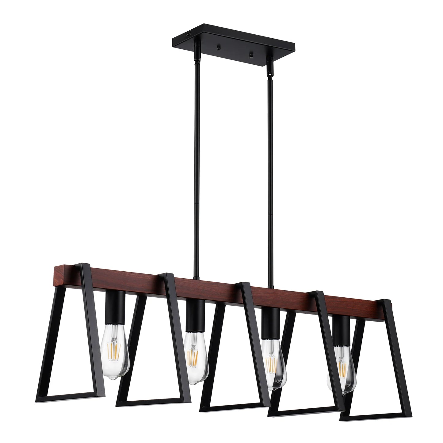 4 Light Kitchen Island Pendant Lights 60W Industrial Farmhouse Frame