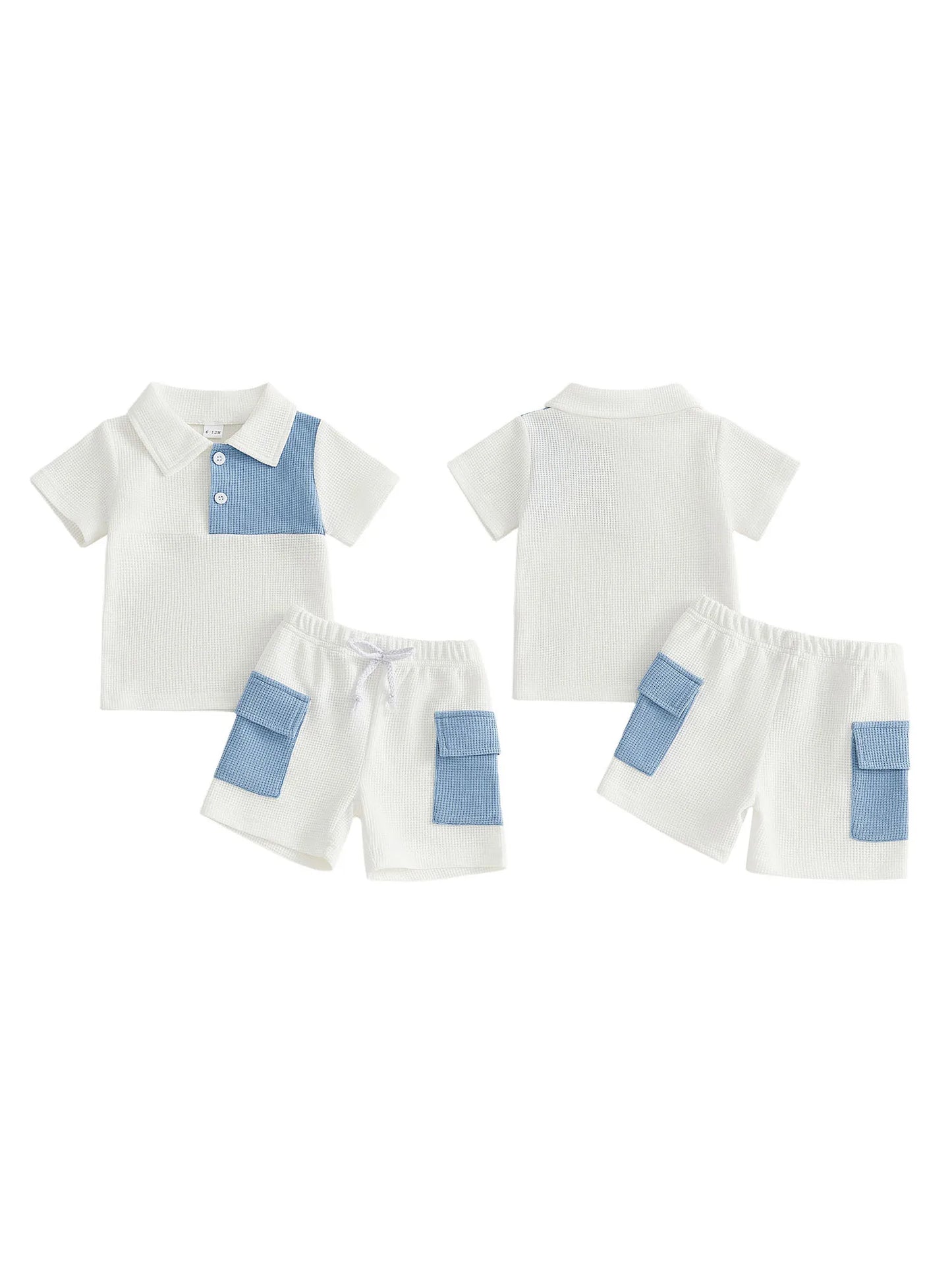 Infant Boy Summer Shirt And Cargo Shorts Set For Playtime