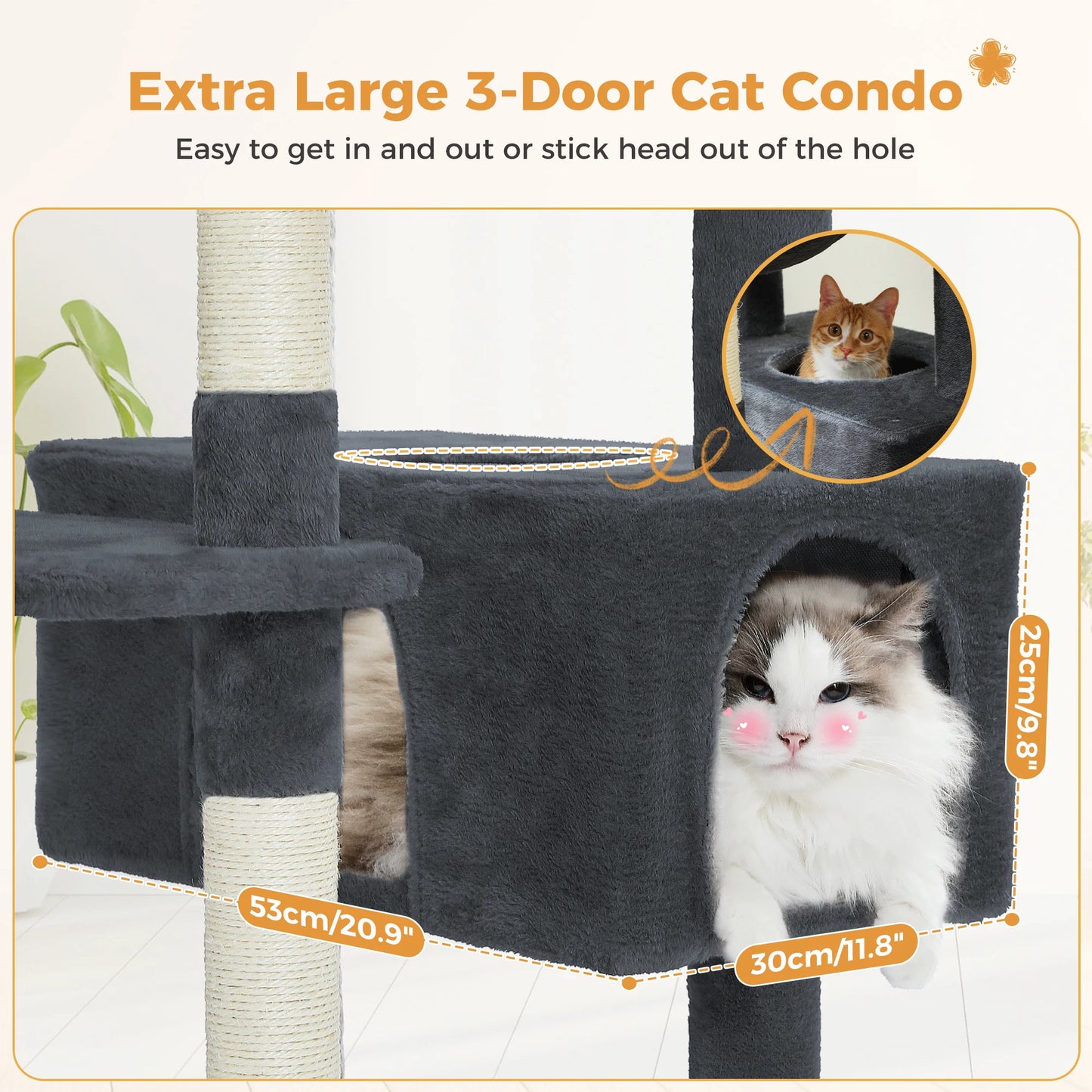 PAWZ Road Cat Tree Tower With Sisal Scratching Posts Hammock