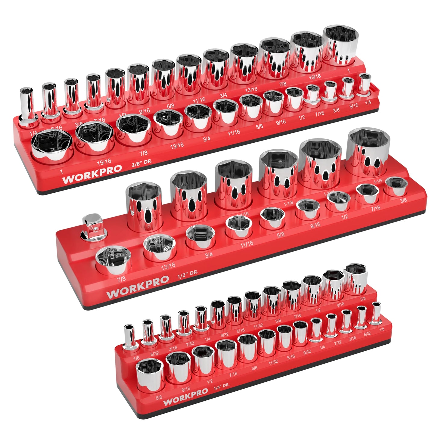 Magnetic Socket Organizer Set Large Capacity Metric And SAE