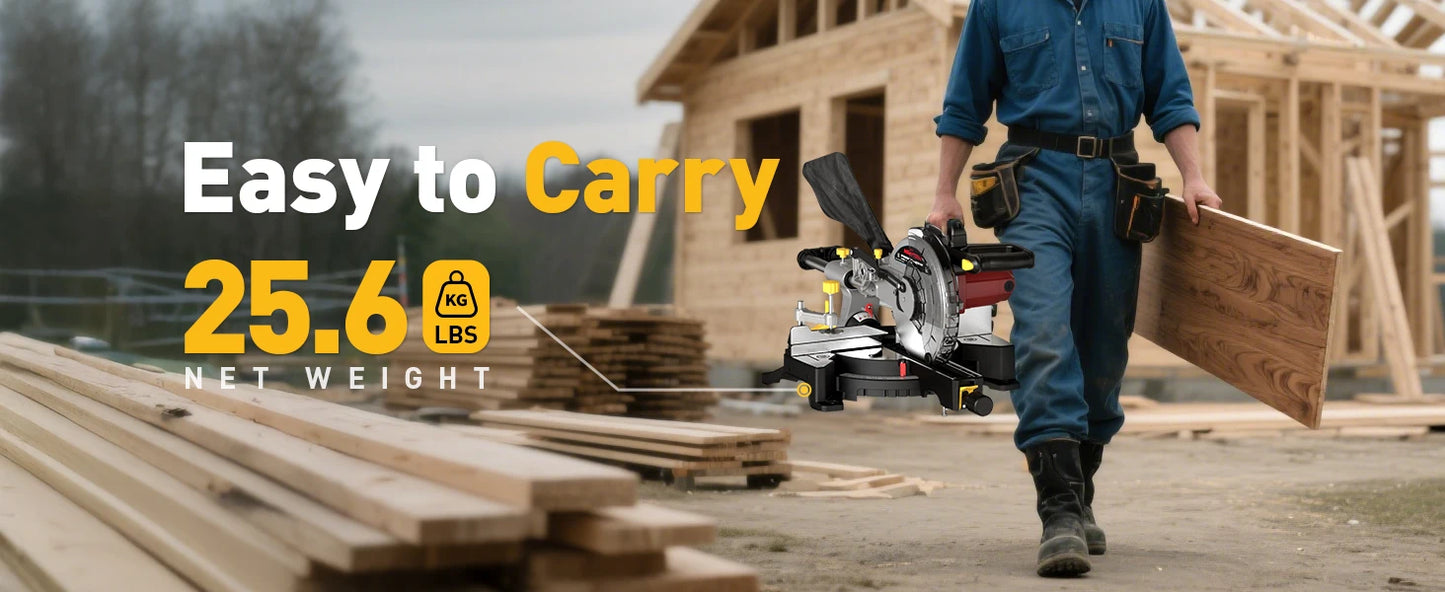 Marvtool Electric Sliding Compound Miter Saw 15 Amp Heavy Duty