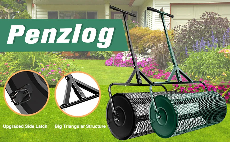 Compost T Shape Handle Metal Mesh Spreader For Lawns Garden