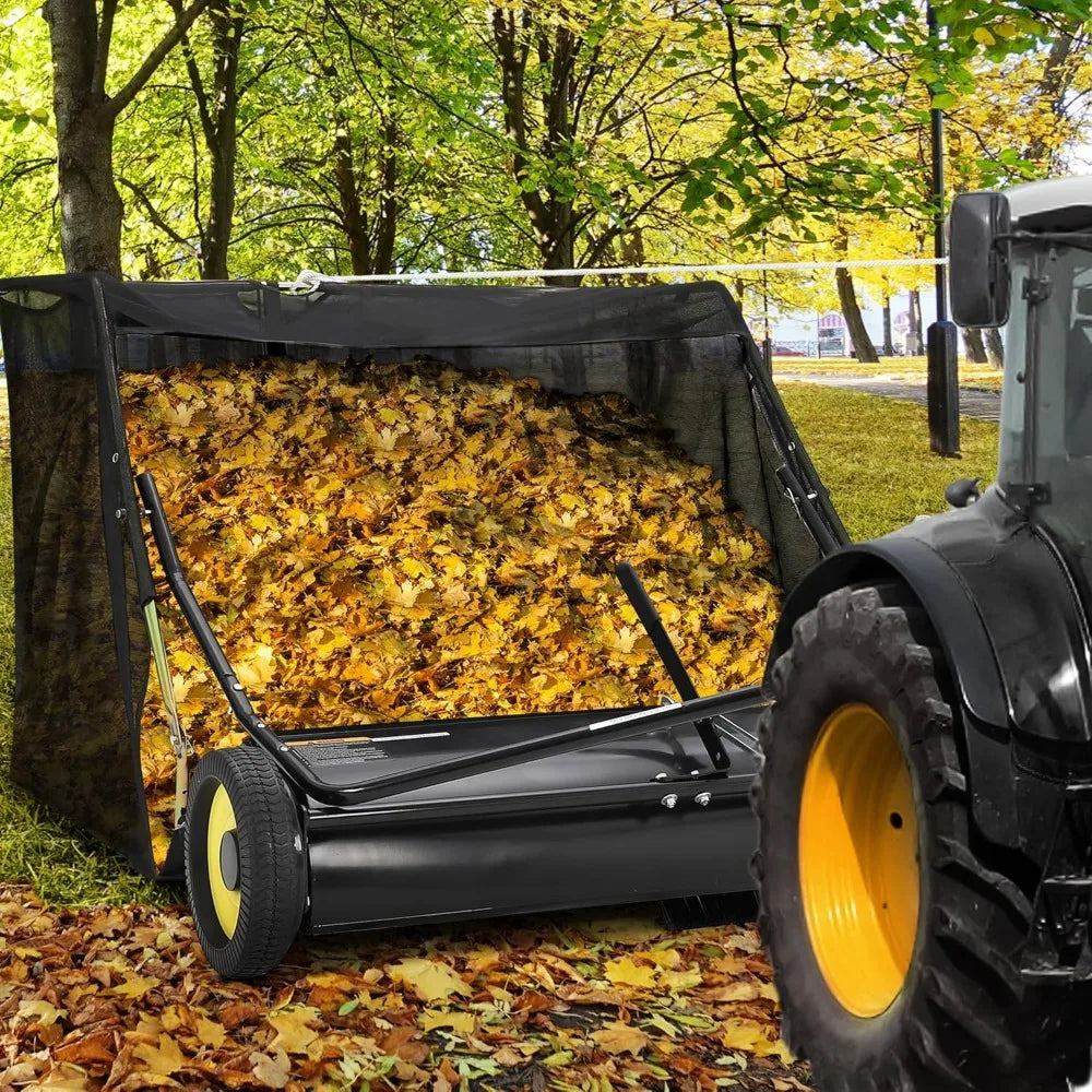 Tow Behind Lawn Sweeper Heavy Duty Leaf Grass Collector