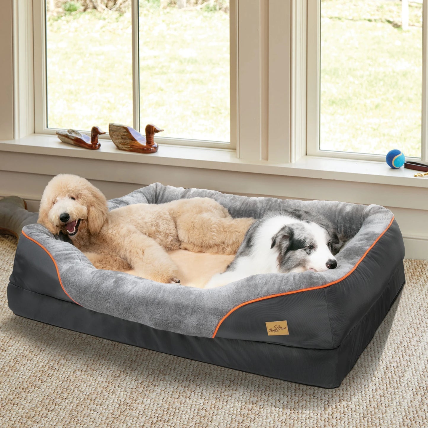 BINGOPAW Large Dog Bed Anti Allergy Removable Washable Cover Waterproof