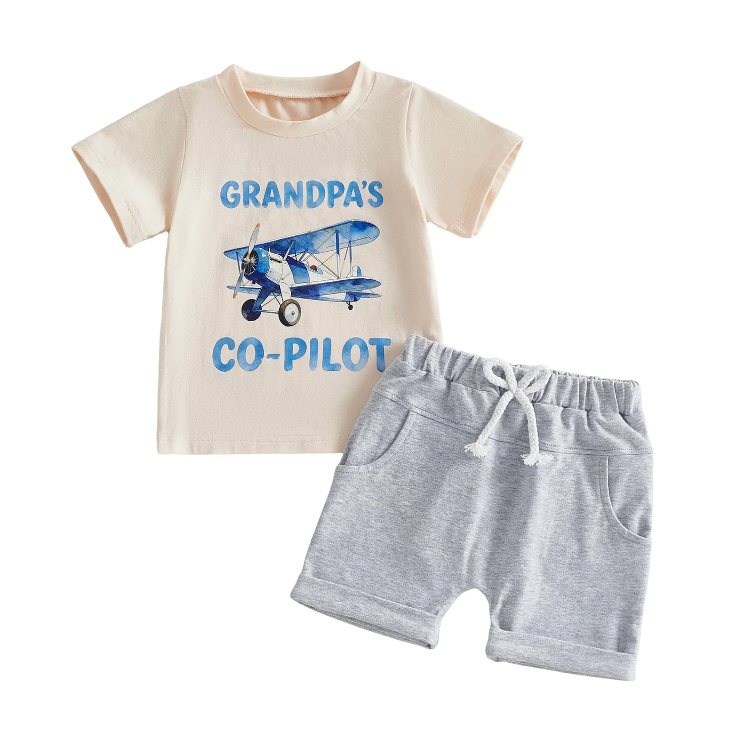 Dinosaur Print Short Sleeve Tops And Elastic Waist Shorts Set For Toddler Boy