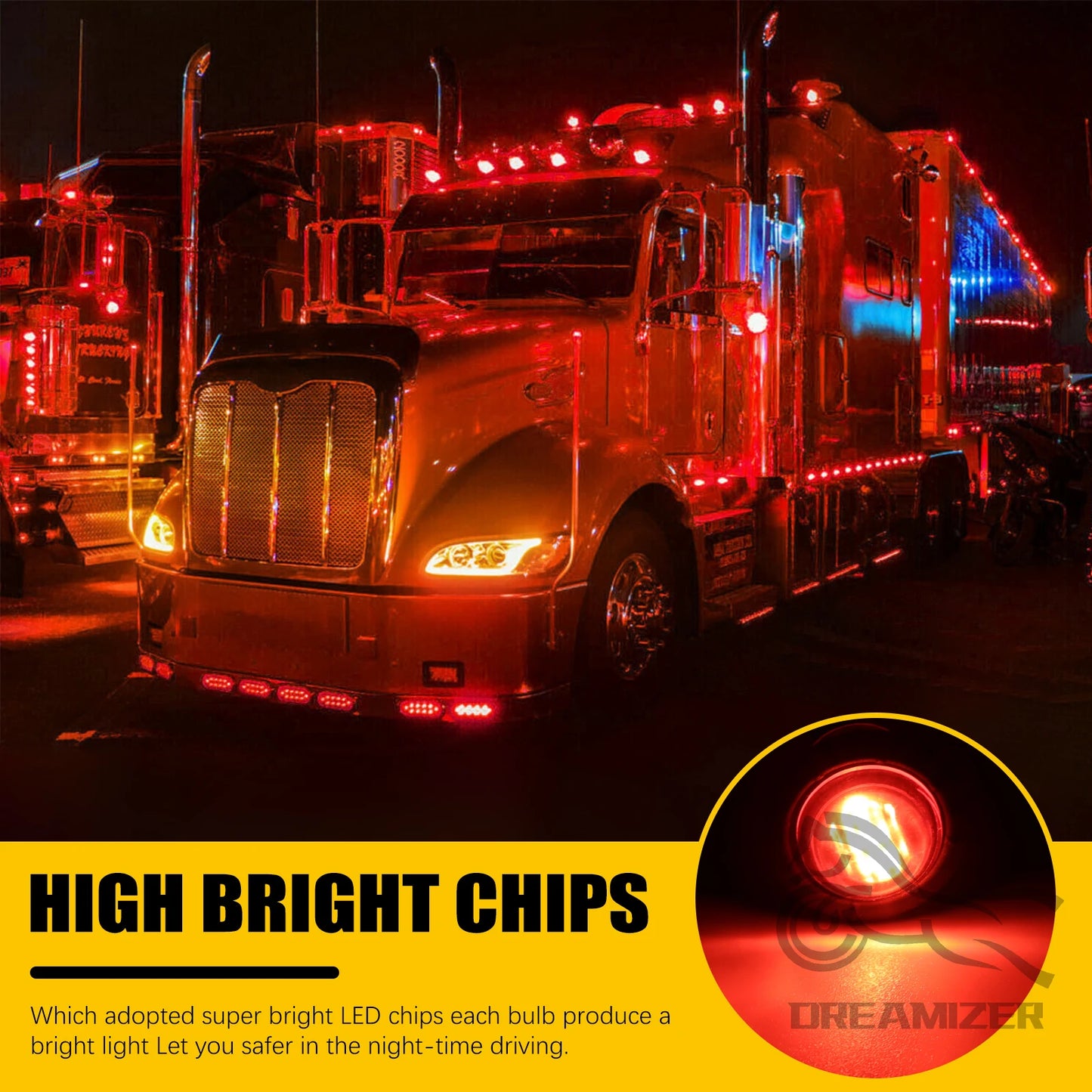 12V Round Trailer Side Marker Lights For Truck Trailer Boat
