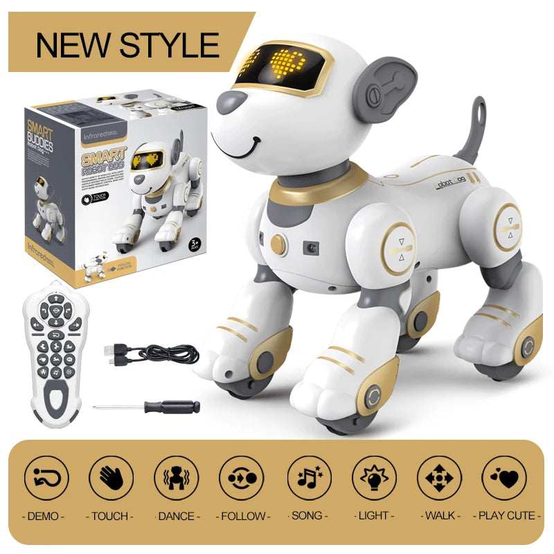 Kelaton RC Robot Dog Voice Command Programmable Toy With Touch Sensor Music