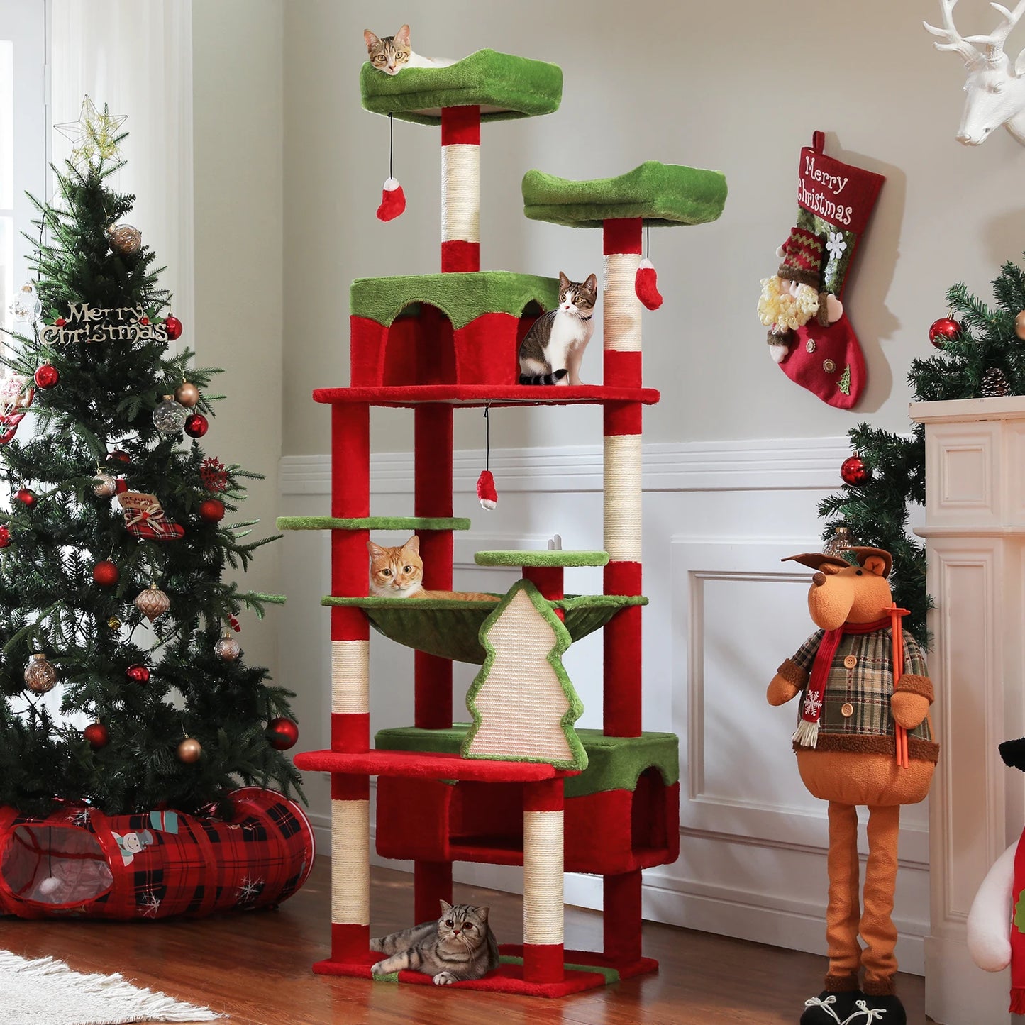 PAWZ Road Cat Tree Tower With Sisal Scratching Posts Hammock