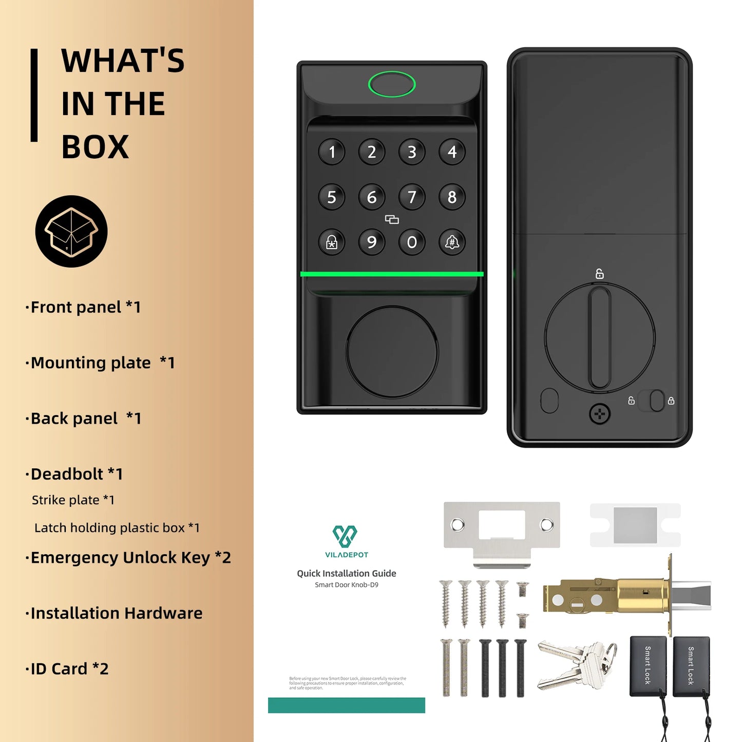 Viladepot Smart Lock Fingerprint Door Lock With App Control Keypad