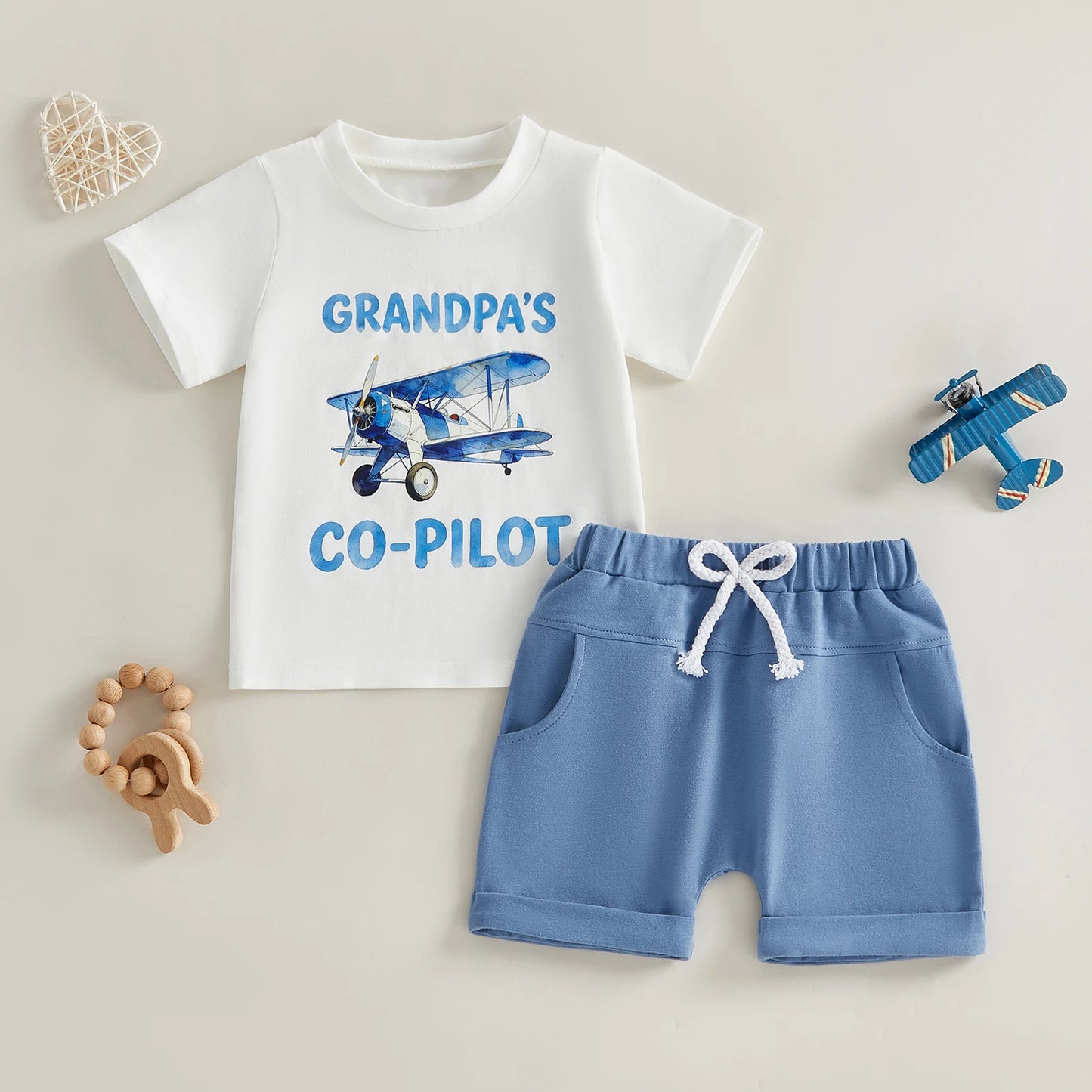 Dinosaur Print Short Sleeve Tops And Elastic Waist Shorts Set For Toddler Boy