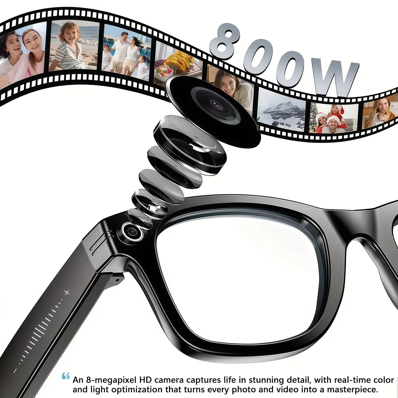 Giinova AI Smart Video Glasses 8MP Camera 4K Video