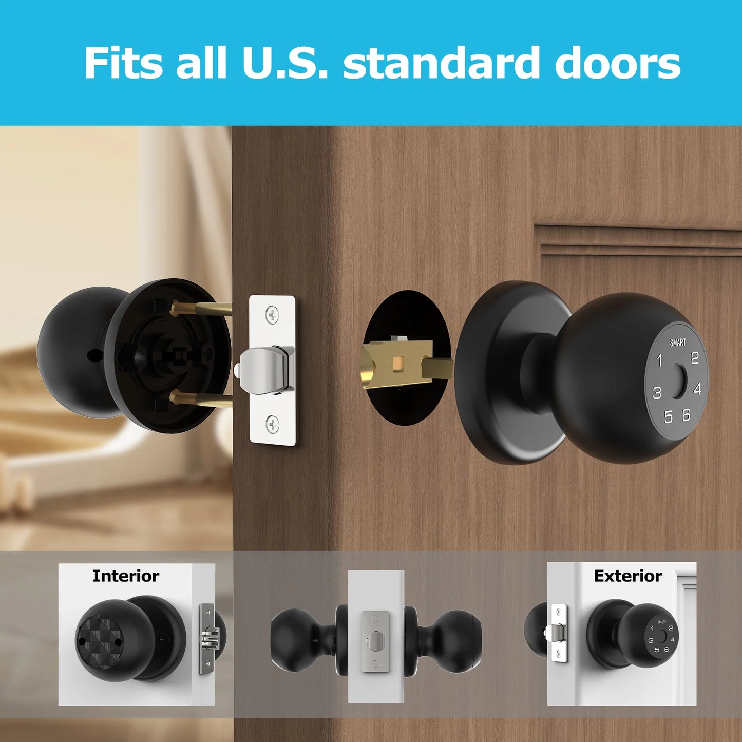 Viladepot Smart Lock Fingerprint Door Lock Type C App Control