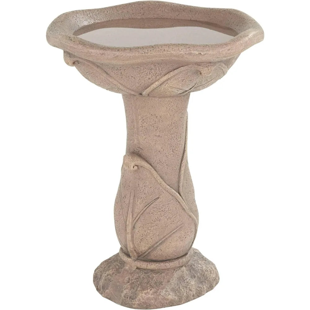 Water Lily Rustic Outdoor Cement Fountain Bird Bath