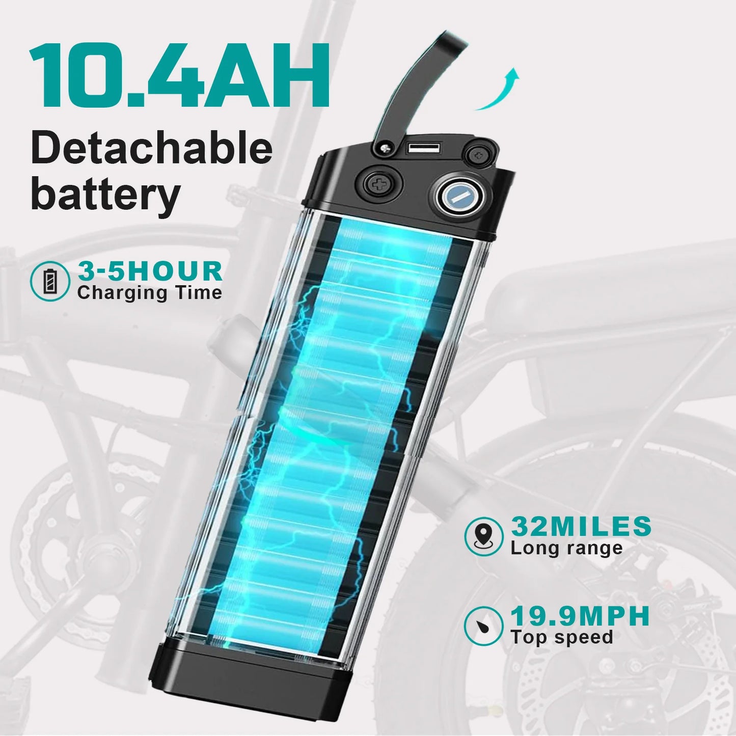 Terrosor Folding Electric Bike 560W 48V Battery 32 Mile Range
