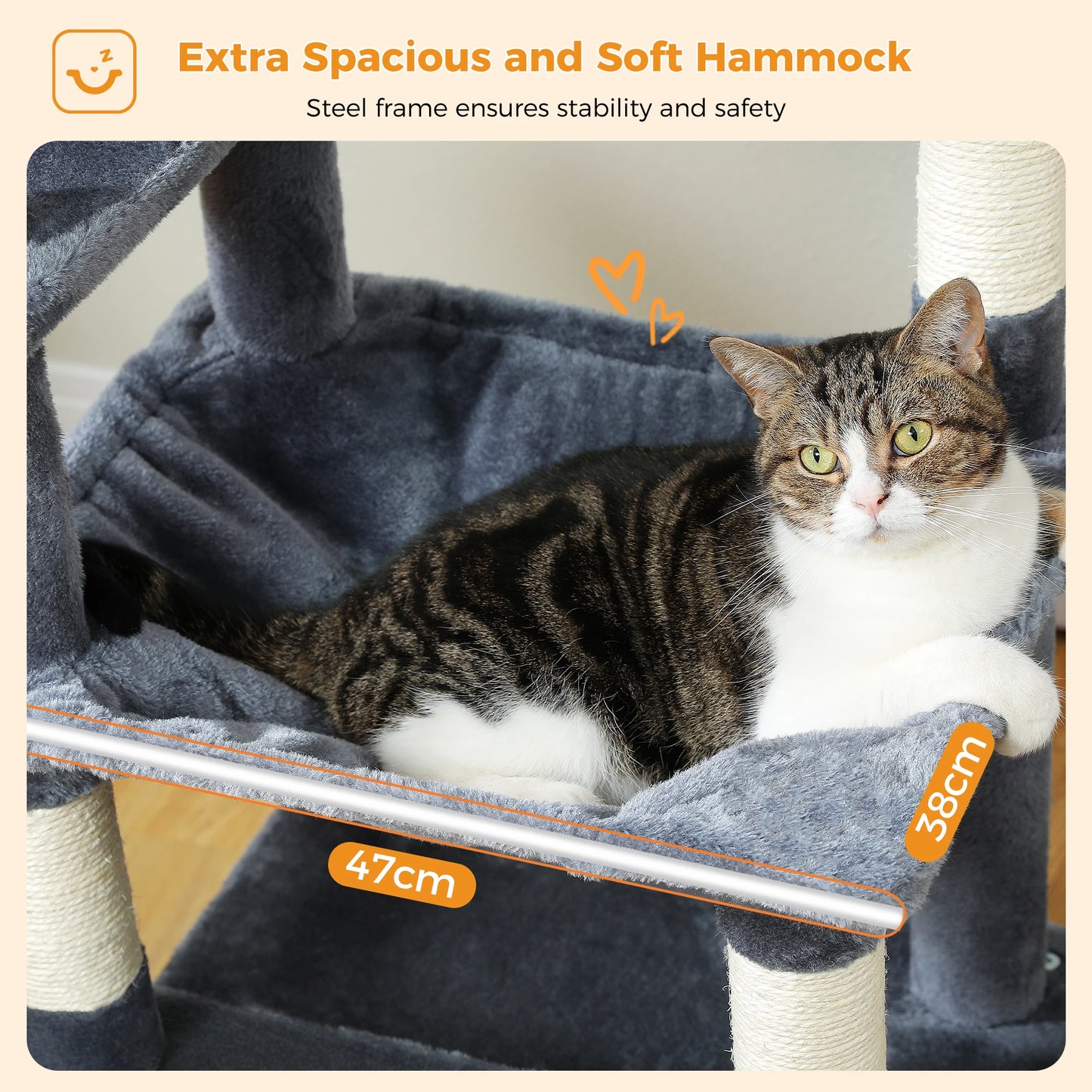 PAWZ Road Cat Tree Tower With Sisal Scratching Posts Hammock