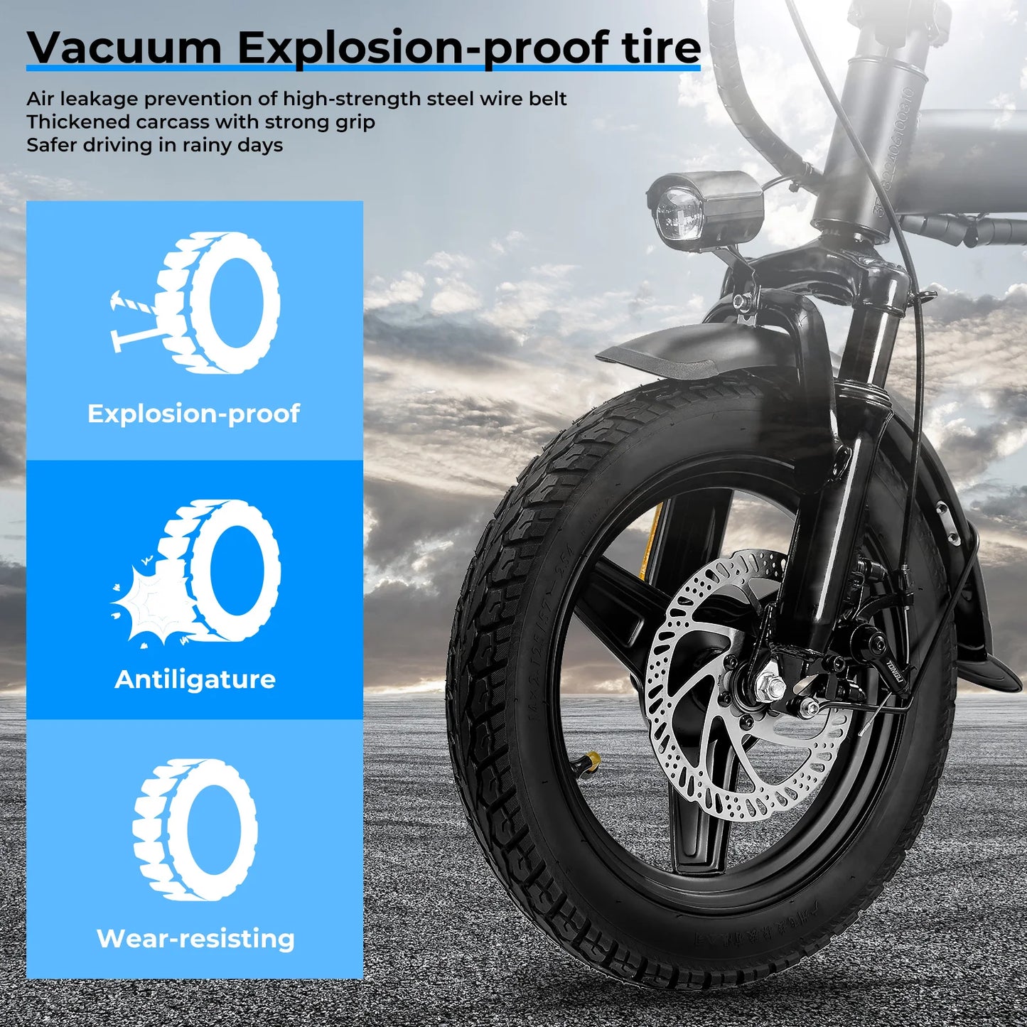 Terrosor Folding Electric Bike 560W 48V Battery 32 Mile Range