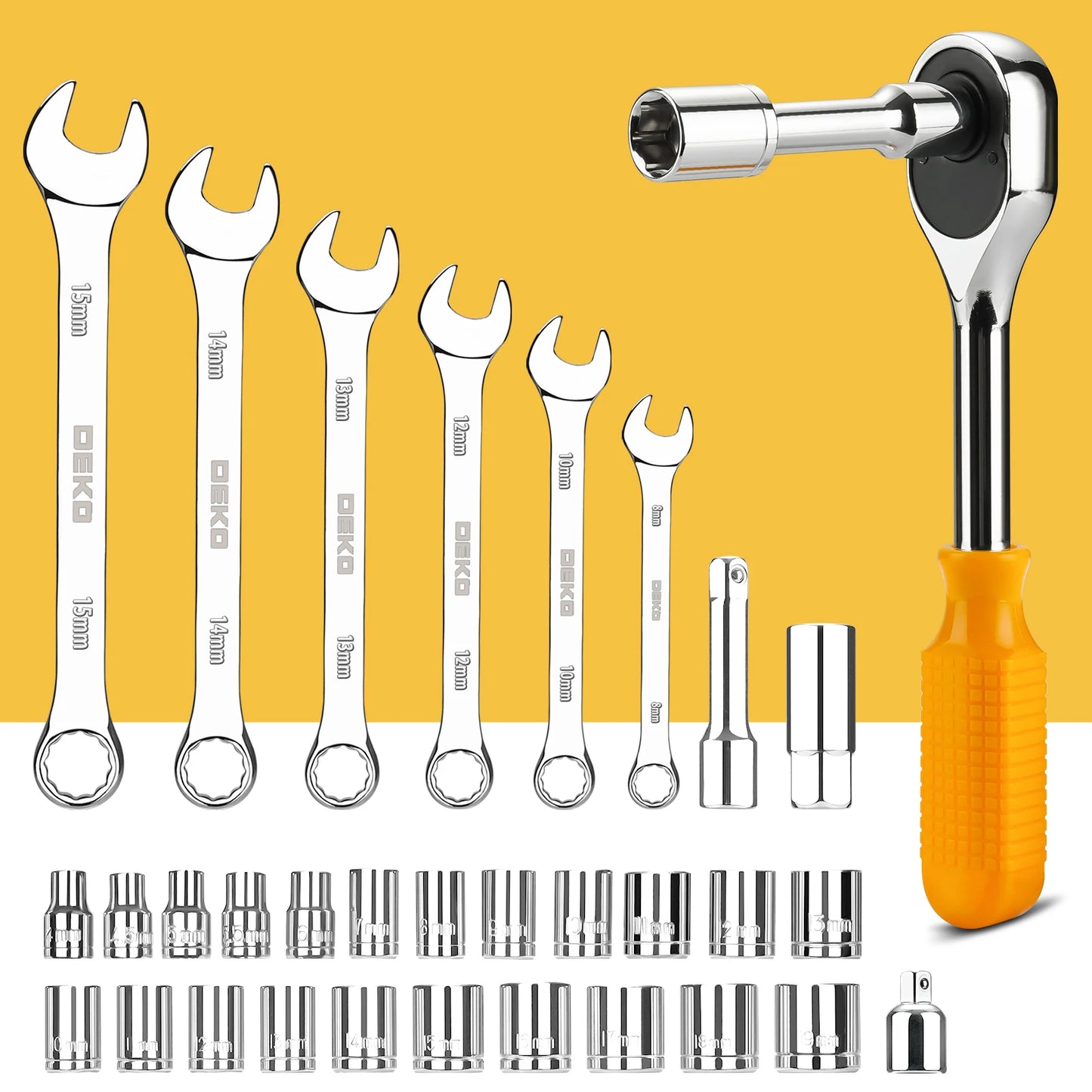 DEKOPRO 228 Piece Socket Wrench Tool Set With Toolbox