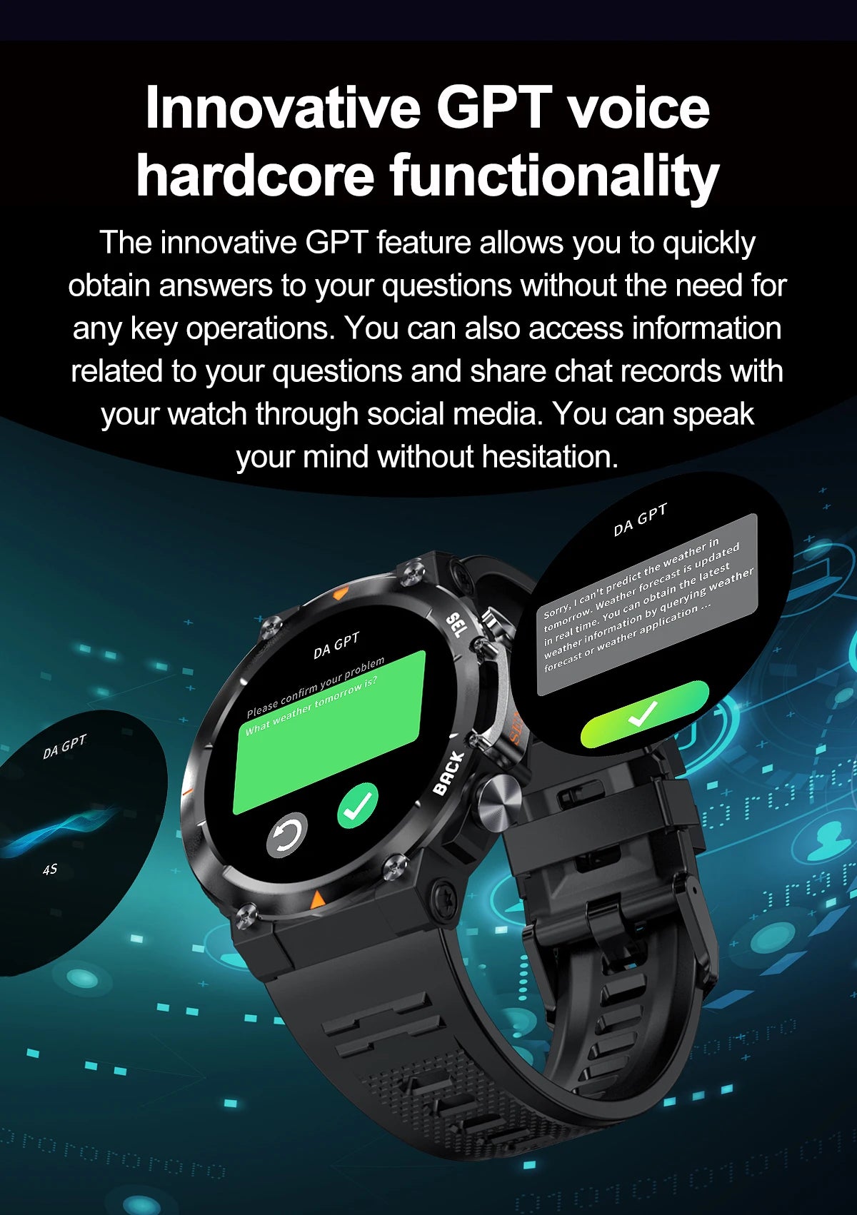 SENBONO MAX18 Smartwatch For Men With AMOLED Screen AIGPT