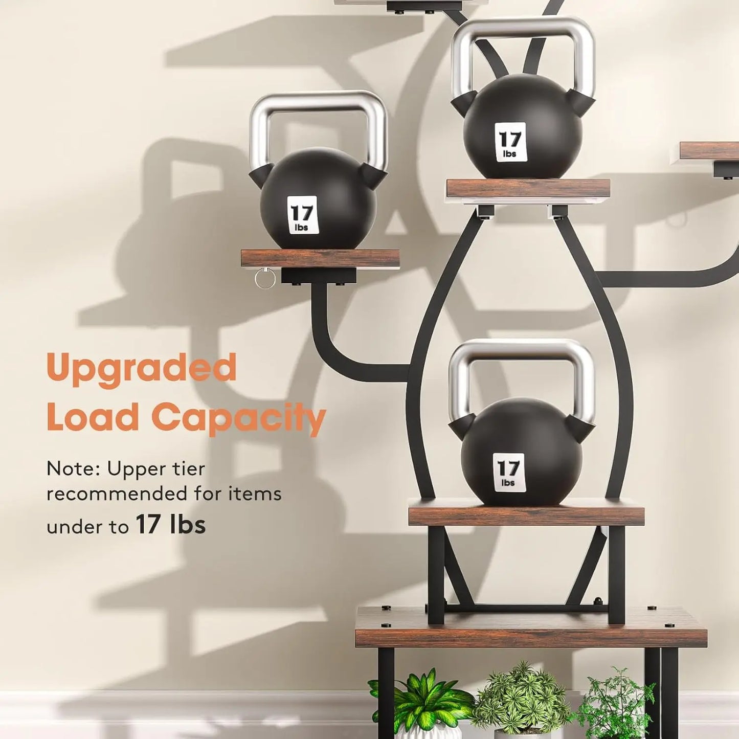 8-Tier Metal Plant Stand With Grow Light For Indoor Garden