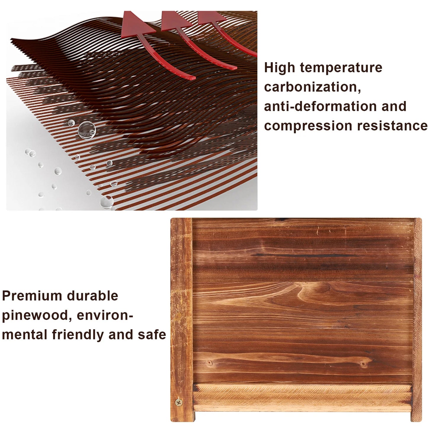 Pine Wood Raised Flower Bed Planter For Indoor Outdoor Gardening