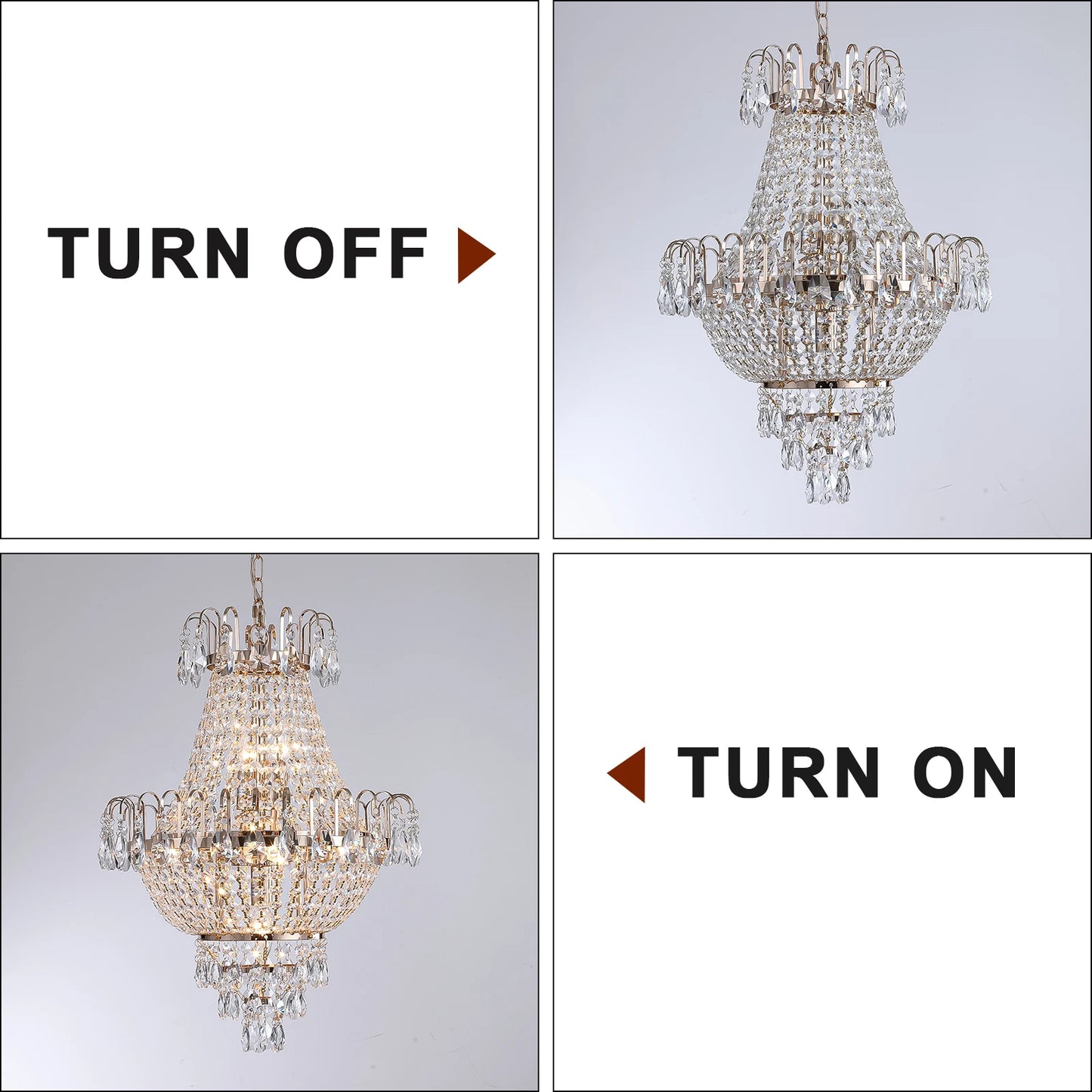 ARLGSITE Luxury Crystal Chandelier K9 Crystals Ceiling Pendant Light
