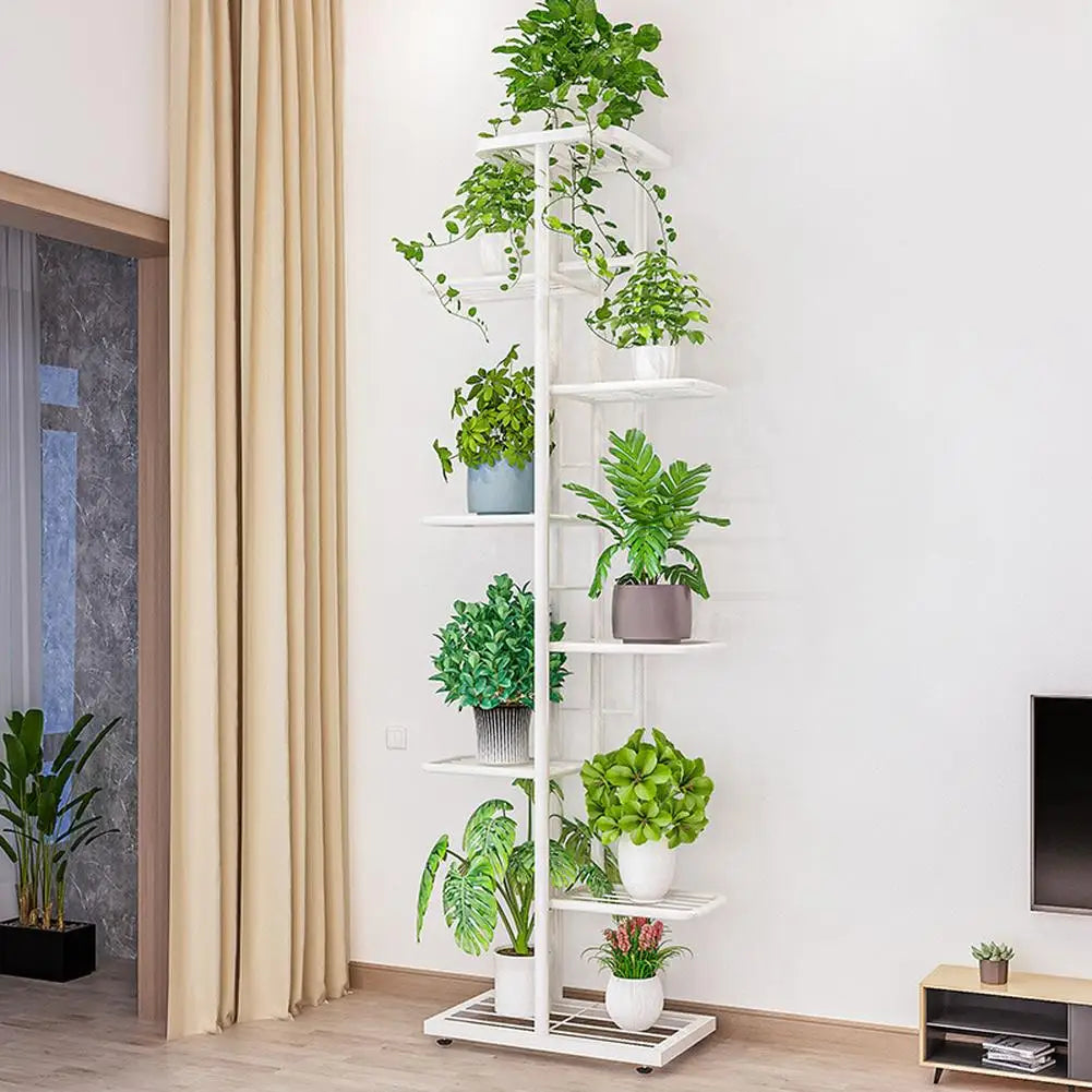 TWISTER.CK 8-Tier Garden Plant Stand Metal Tiered Shelf For Potted Plants
